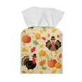 thumbnail image 2 of POLERO Tissue Box Cover Square – Funny Turkey Pumpkin Tissue Box Holder Waterproof PU Leather Thanksgiving Modern Facial Decorative Organizer for Bathroom/Car/Office Decor, 2 of 7