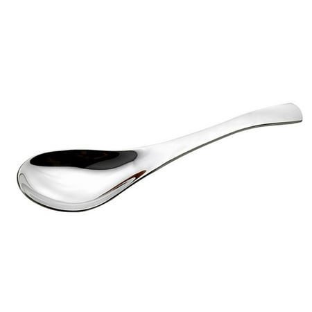 

2pcs Stainless Steel Chinese Soup Spoon Round Earl Scoop Thick Cooking Meal Food Spoon Kitchen Dinnerware silver3