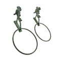 thumbnail image 1 of Pair of Cast Iron Bird Towel Holder Rings Verdigris Finish, 1 of 4