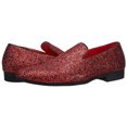 thumbnail image 7 of Santimon Leather Paillette Loafers Business Dress Shoes Glitter Slip-on Casual Shoes Red 13 US, 7 of 7
