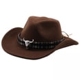 thumbnail image 1 of 3x Sombrero De Vaquero Occidental Para Hombre, Cálido, Protector Solar, Para Pesca, Espectáculos, Café, 1 of 8