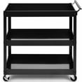 thumbnail image 3 of Resenkos 3-Tier Utility Cart Metal Mental Storage Service Trolley-Black, Kitchen Island, Island Table for Kitchen,Dinning Room, 3 of 9