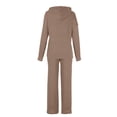 thumbnail image 4 of Enwejyy Women's Two-piece Suit Casual Solid Color Loose Long Sleeve Hooded Top and Pants Activewear Tracksuit, 4 of 4