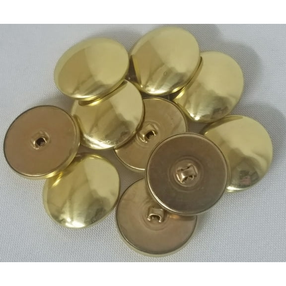 10 Count Buttons - 1.125" Wide Brass Metallic Gold Shank Jacket Coat Volendam Dutch Costume Buttons (M211.41)