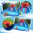 thumbnail image 6 of Action Air Water Slide, Inflatable Waterslide with Large Pool, Blue Bounce House with Double Slide and Climbing Wall, 6 of 7