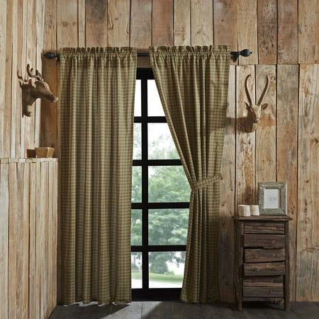 Deep Green Rustic Lodge Curtains Barrington Rod Pocket Cotton