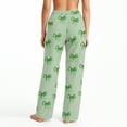 thumbnail image 3 of Fabrcox Bow Printed Home Pajamas Bottoms for Women Elastic Waist Wide Leg Lounge Bottoms Ladies Pajamas Bottoms Winter Cute Print Lounge Pants Light Green XL, 3 of 4