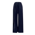 thumbnail image 4 of Bibifish Womens Pants Summer Casual Solid Color With Side Pockets Wide Leg Fashion Long Pants With Pockets, 4 of 5