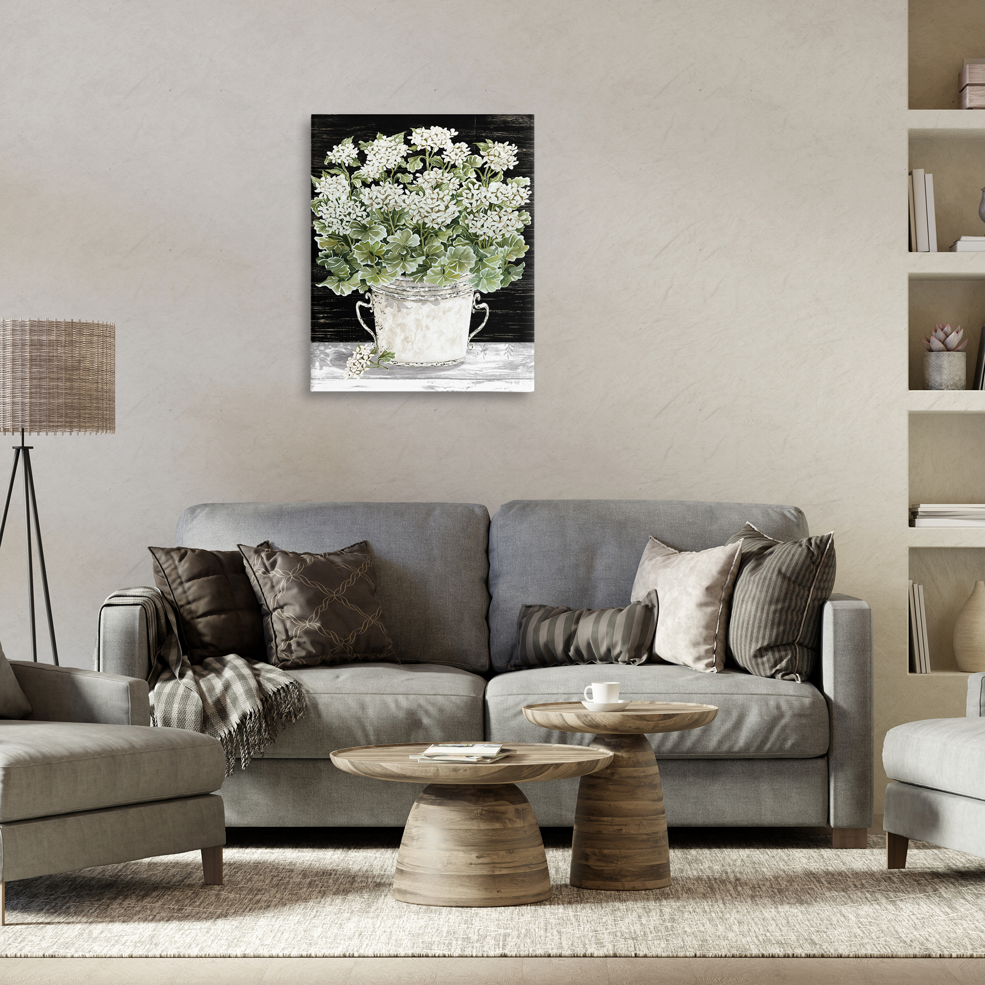 Stupell Industries Country Vase Baby's Breath Plants & Flowers Painting Wrapped Canvas Art Print Wall Art, 24 x 30