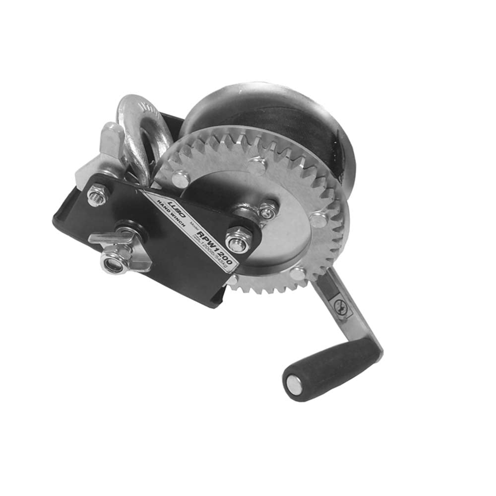 Techtongda 1200lb Selflocking Manual winch Geared Hand Winch with Brake & bing