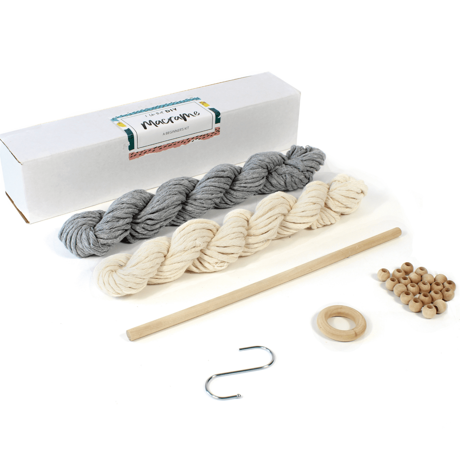 Deluxe Diy Macrame Kit Includes All Macrame Supplies And Instructions Needed To Make A Plant Hanger And Wall Hanging Grey Beige Complete Diy Macrame Starter Kit Walmart Com Walmart Com