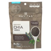 Angle View: Navitas Naturals Chia Seeds - Organic - Raw - 4 oz - case of 12
