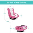thumbnail image 2 of Songqin Swivel Gaming Chair 360 Degree Multipurpose Floor Chair Rocker for TV, Reading, Playing Video Games w/Lumbar Support, Armrest Handles, Adjustable Foldable Backrest - Pink/White, 2 of 14
