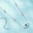 thumbnail image 5 of Evil Eye Neck Chain - 925 Sterling Silver Minimalist Pendant Necklace for Women, Adjustable Chain, 5 of 7