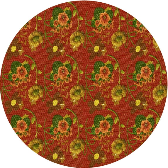 Ahgly Company Indoor Square Patterned Dark Bisque Brown Area Rugs, 3' Square