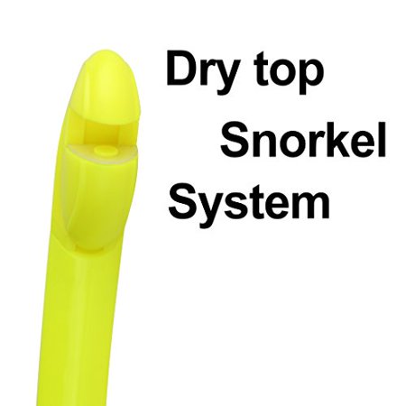 Dry Snorkel - Snorkeling With Purge Valve for Easy Snorkel Clearing - for Swimming, Scuba Diving, Snorkeling - Yellow