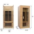 thumbnail image 2 of Xmatch Far Infrared Wooden Indoor Sauna, 1-Person Size, with 1290W, 5 Heating Plates, 10 Minutes Pre-Warm up, 2 of 6