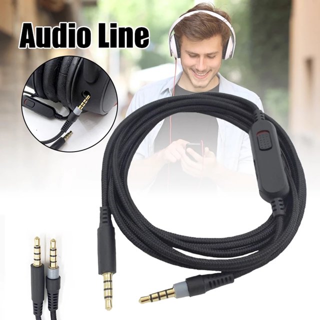 Gwong Electrónica Línea de audio de 3.5mm Reemplazo trenzado de reemplazo para hombre de audio estéreo masculino para Hyperx Cloud