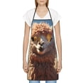 thumbnail image 3 of Easygdp Fluffy Alpaca Mountain Meadow Apron Waterdrop Resistant with 2 Pockets,Oil Resistant Cooking Kitchen Chef Apron for Women Men, 3 of 7