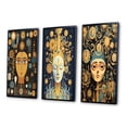 thumbnail image 3 of Designart "Timeless Beauty in Retro Futurism I" Woman Sci-Fi Framed Wall Art Set Of 3 - Gold Glam Frame Gallery Set For Office Decor, 3 of 6
