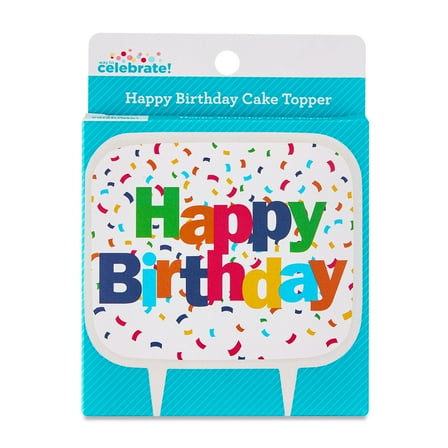 Confetti Happy Birthday Cake Topper, by Way To Celebrate