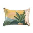 thumbnail image 7 of Yayeee Pillowcase Standard Size Set of 2 Satin Wrinkle Resistant Pillow Case, Boho Plants, 7 of 7