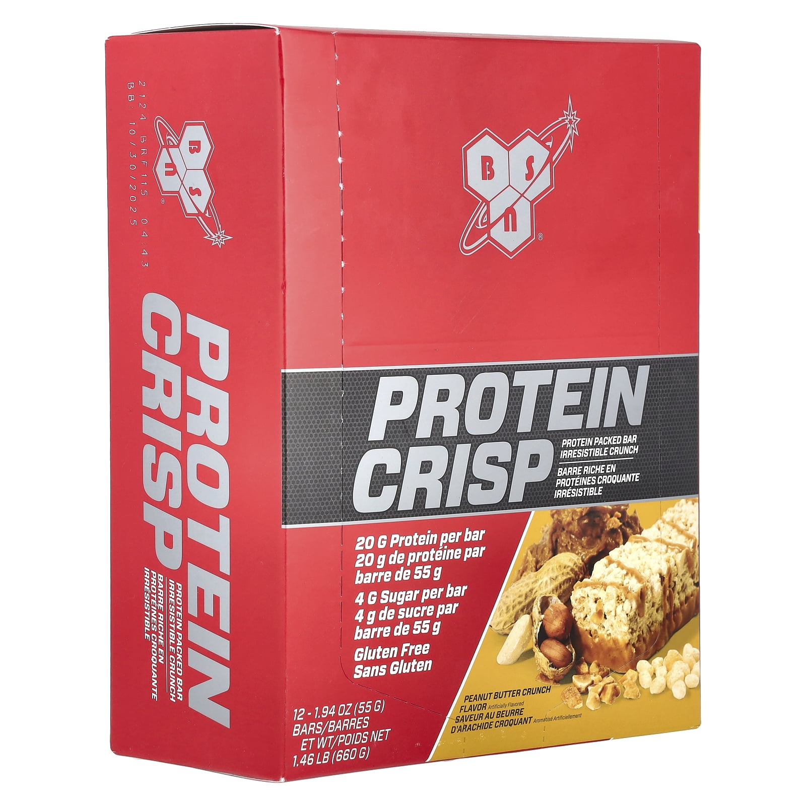 BSN Protein Crisp, Peanut Butter Crunch, 12 Bars, 1.94 oz (55 g) Each