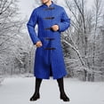 thumbnail image 2 of Fgnfyis Mens Winter Jacket Longline Open Front Knit Cardigan Norse Retro Warm Coat Trench Coat Men Blue XXXXL, 2 of 8