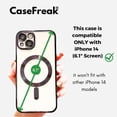 thumbnail image 4 of CASEFREAK Clear Metallic Plated Case for iPhone 14 (6.1") - Black, 4 of 5