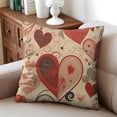 thumbnail image 4 of Valentine's Day Red Heart Pillowcases,Boho Style Throw Pillow Covers 18 X 18 Inch, Set Of 2, Linen Study Sofa Cushion Cover Indoor Living Room Home Decor, 4 of 7