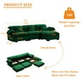 thumbnail image 2 of Modular Sleeper Sofa for Living Room, Cloud Couch Sectional Sofa with Storage, L-Shape Velvet Sofa with 3 Lumbar Pillows, Upholstered Wide Arm Sofa with Ottoman, Solid Wood Frame, Green, 2 of 8