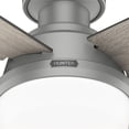 thumbnail image 4 of Hunter 52 inch Indoor Ceiling Fan with LED Light and Remote Control - Modern Ceiling Fan, Low Profile Mount, 4 Blades, For Bedroom, Living Room, or Kitchen, Quiet - Dempsey 51736, Matte Silver, 4 of 17