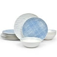 thumbnail image 2 of Noritake Blue Hammock 12-Piece Coupe Dinnerware Set, Service for 4, 2 of 7
