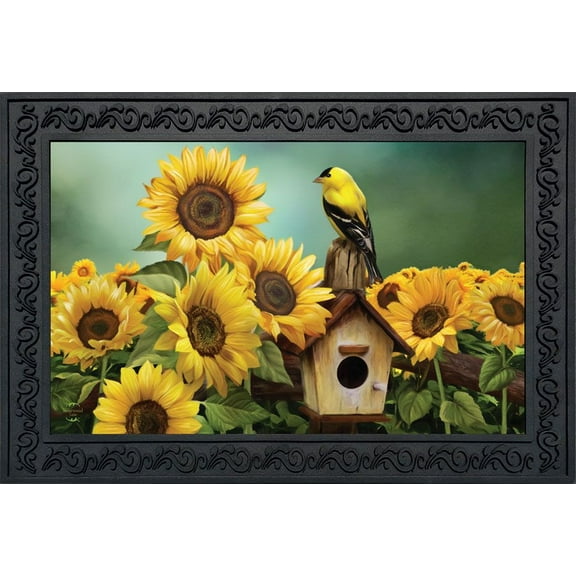Briarwood Lane Goldfinch and Sunflowers Summer Doormat