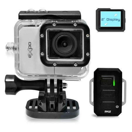 Image of PYLE-SPORT PSCHD90SL - PYLE eXpo Hi-Res Action Cam with Full HD 1080p Video 20 Mega Pixel Camera 2 LCD Screen Wi-Fi Remote