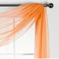 thumbnail image 2 of Gorgeous Home Linen Window Voile Sheer Scarf Valance Topper or Party Décor Solid Color Orange 37" Width X 216 " Length 1pc, 2 of 5