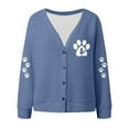 thumbnail image 4 of Cnbwig Sweaters for Women Elegant Long Sleeve Knit Cardigan Button Down Sweater 'S-Claw Knitted Coat Loose V Neck Jacket Ladies Sweaters Fall Shirts E-Navy S, 4 of 5