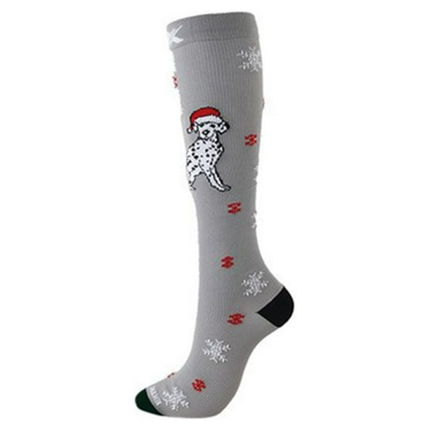 Qarigey 1 par de calcetines de compresión de estilo navideño para hombres y mujeres, calcetines deportivos, medias hasta la rodilla, accesorios para Accesorios de calzado tipo 11 L/XL Qarigey AP012322-12