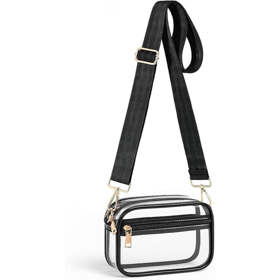 Clear Crossbody Bag Stadium Approved, Clear Purses for Women, Small Stadium Bag for Events Concerts Sports Fans