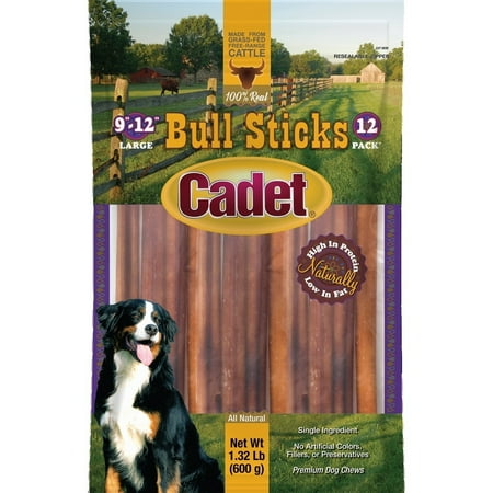 Cadet 9-12  Bull Sticks Dog Treats 12 Count