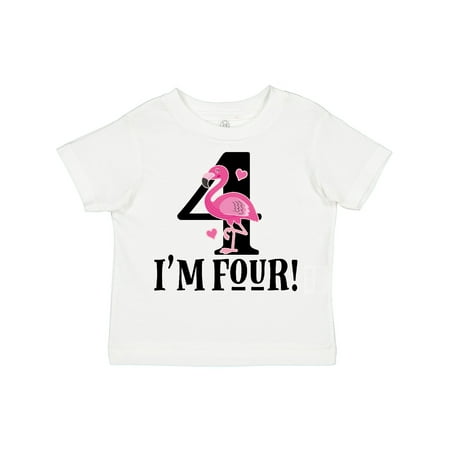 

Inktastic 4th Birthday Flamingo Gift Toddler Toddler Girl T-Shirt