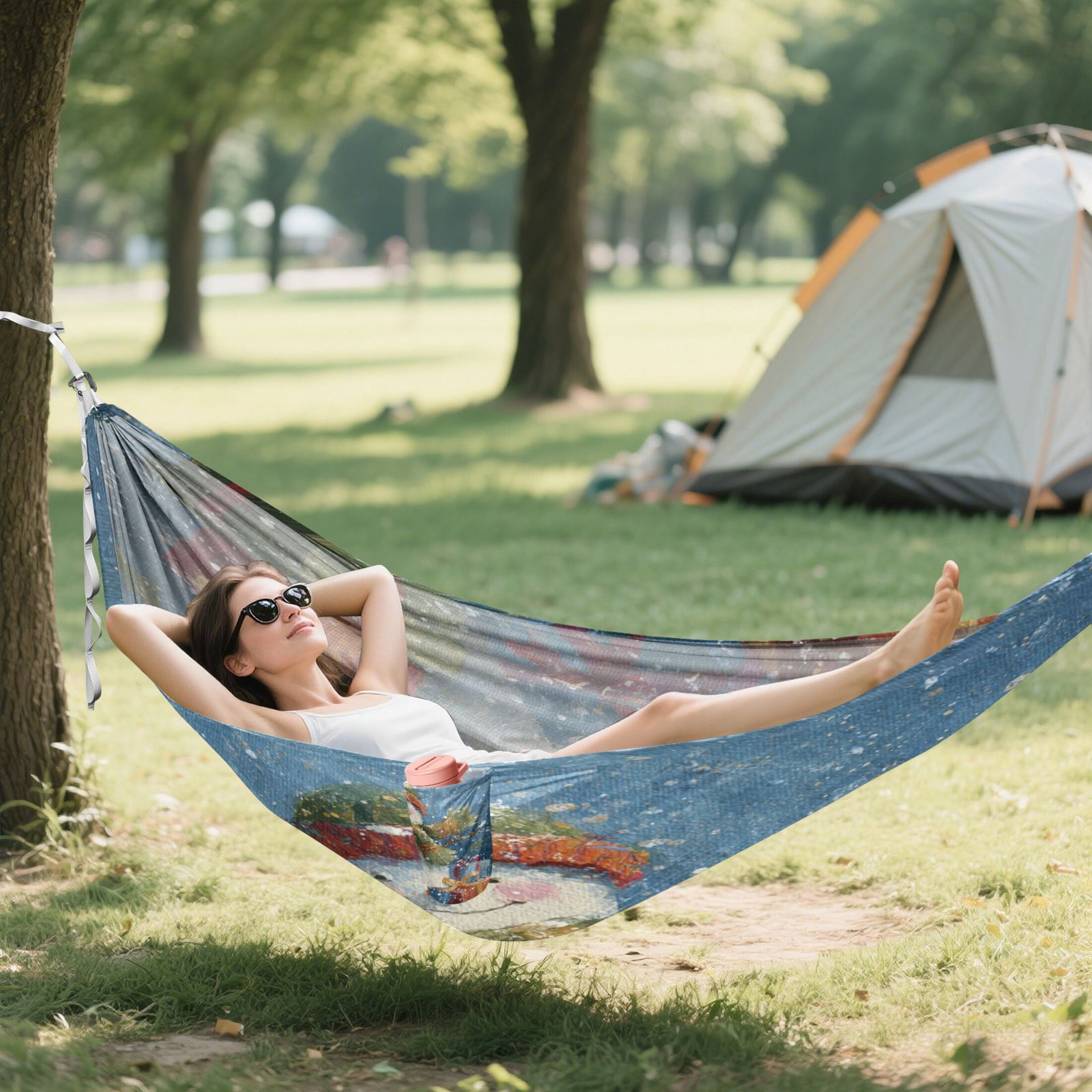 Hammock Camping Hammock Nylon Portable Hammock Travel Camping Hammock Christmas Snowman Cute