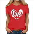 thumbnail image 6 of Mifsaly Valentine's Shirts for Women Bright Heart Print Shirt Loose Crewneck Short Sleeve Tops Pullover Girlfriend Gifts Blouse Funny Festival Party T-Shirt Spring Summer Fashion Teacher Outfits XL, 6 of 8