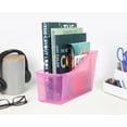 thumbnail image 3 of Pen+Gear Plastic Desktop Book Organizer Bin, Tint Pink, 6-Pack, 3 of 12