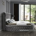 thumbnail image 5 of Meridian Furniture Luxus Gray Velvet Queen Bed, 5 of 12