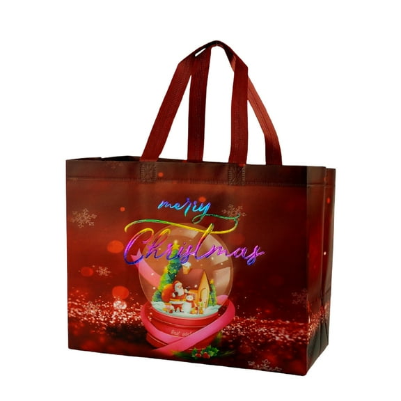 Darzheoy Christmas Gift Bags, Christmas Tote Bags with Handles, Christmas Treat Bags, Non-Woven Christmas Bags for Gifts Wrapping Shopping, Xmas Party Supplies