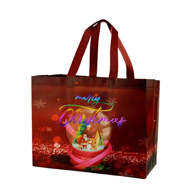 Bolsa navideña no tejida, bolsa de compras, bolsa de regalo de colores, bolsa de regalo con decoración navideña