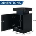 thumbnail image 2 of Black Nightstands with Set of 2, LED End Table Set with One Storage Cabinet, Modern Bedside Table with Door for Bedroom, 2 of 7