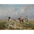 thumbnail image 2 of Victor Huguet 24x19 Gold Ornate Framed and Double Matted Museum Art Print Titled - The Falconers, 2 of 4