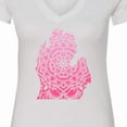 thumbnail image 4 of Inktastic Michigan Silhouette Mandala Women's V-Neck T-Shirt, 4 of 5